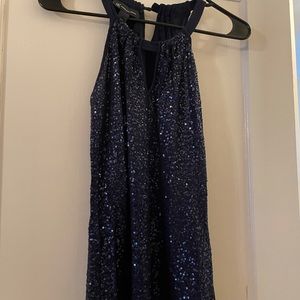 Navy blue sequins INC International Concepts Sleeveless Top